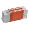 Color-Coded Kraft Currency Straps, Self-Adhesive, Ones, $50 Strap, Orange/White, 1,000/Pack