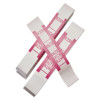 Color-Coded Kraft Currency Straps, Self-Adhesive, Ones, $250 Strap, Pink/White, 1,000/Pack