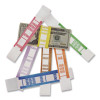 Color-Coded Kraft Currency Straps, Self-Adhesive, Tens, $1,000 Strap, Yellow/White, 1,000/Pack