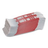 Color-Coded Kraft Currency Straps, Self-Adhesive, Fives, $500 Strap, Red/White, 1,000/Pack
