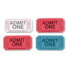 Admit-One Ticket Multi-Pack, 2 Red, 1 Blue, 1 White, 2,000/Roll, 4 Rolls/Pack