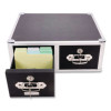 Vaultz Locking Two-Drawer Index Card Box, Holds 3,000 4 X 6 Cards, 17.5 X 14 X 6.5, Black