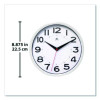 Metro Wall Clock, 9" Diameter, White Case, 1 Aa (Sold Separately)