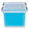 Weathertight File Box, Letter/Legal Files, 15.5 X 17.9 X 10.8, Clear/Blue Accents
