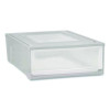 Stackable Storage Drawer, 7.75 Gal, 15.75" X 19.62" X 9", Gray/Translucent Frost