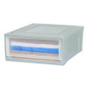 Stackable Storage Drawer, 7.75 Gal, 15.75" X 19.62" X 9", Gray/Translucent Frost