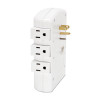 Wall Mount Surge Protector, 6 Ac Outlets, 2,160 J, White