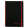 Flexible Cover Twinwire Notebooks, Scribzee Compatible, 1-Subject, Wide/Legal Rule, Black/Red Cover, (70) 8.25 x 5.63 Sheets