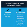 Flushable Wet Wipes, Zip Pack Refill, White, 5 X 7.25, 252/Pack