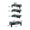 Wide Deluxe Two-Level Monitor Stand With Drawer, 20" X 13.25" X 3" To 6.5", Black, Supports 50 Lbs