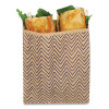 Xl Sandwich Bag With Resealable Stickers, 7.1" x 2" x 9.1", Black Stripes/Natural Kraft, 50/Box