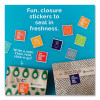 Xl Sandwich Bag With Resealable Stickers, 7.1" x 2" x 9.1", Black Stripes/Natural Kraft, 50/Box