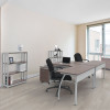 Trento Line Bookcase, Three-Shelf, 31.5w x 11.63d x 43.25h, Mocha