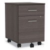 Trento Line Mobile Pedestal File, Left Or Right, 2-Drawers: Box/File, Legal/Letter, Mocha, 16.5" X 19.75" X 23.63"
