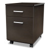 Trento Line Mobile Pedestal File, Left Or Right, 2-Drawers: Box/File, Legal/Letter, Mocha, 16.5" X 19.75" X 23.63"