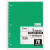 Spiral Notebook, One-Subject, Medium/College Rule, Randomly Assorted Cover Color, (70) 10.5 x 7.5 Sheets