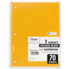 Spiral Notebook, One-Subject, Medium/College Rule, Randomly Assorted Cover Color, (70) 10.5 x 7.5 Sheets