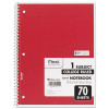Spiral Notebook, One-Subject, Medium/College Rule, Randomly Assorted Cover Color, (70) 10.5 x 7.5 Sheets