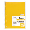 Spiral Notebook, 1-Subject, Wide/Legal Rule, Randomly Assorted Cover Color, (100) 10.5 x 7.5 Sheets