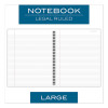 Wirebound Business Notebook, 1-Subject, Wide/Legal Rule, Black Linen Cover, (80) 11 x 8.5 Sheets