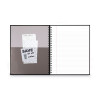 Hardbound Notebook With Pocket, 1-Subject, Wide/Legal Rule, Black Cover, (96) 11 x 8.5 Sheets