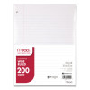Filler Paper, 3-Hole, 8 X 10.5, Wide/Legal Rule, 200/Pack