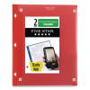 Two-Pocket Portfolio Clear View, Side: 3-Hole Punched, Accommodates 11 x 8.5 Sheets, Randomly Assorted Colors