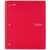 Wirebound Notebook, 1-Subject, Medium/College Rule, Red Cover, (100) 11 x 8.5 Sheets
