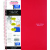 Wirebound Notebook, 1-Subject, Medium/College Rule, Red Cover, (100) 11 x 8.5 Sheets