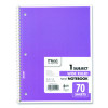 Spiral Notebook, 1-Subject, Wide/Legal Rule, Randomly Assorted Cover Colors, (70) 10.5 x 8 Sheets, 4/Pack