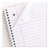 Spiral Notebook, 1-Subject, Wide/Legal Rule, Assorted Cover Colors, (70) 10.5 x 8 Sheets, 6/Pack