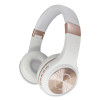 Serenity Stereo Wireless Headphones With Microphone, 3 Ft Cord, White/Rose Gold