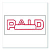 Pre-Inked Message Stamp With Blank Date Box, Paid, 1.63" X 0.38", Red Ink