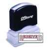 Pre-Inked Message Stamp With Blank Date Box, Received, 1.63" X 0.38", Red Ink