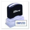 Pre-Inked Message Stamp, Completed, 1.63" X 0.38", Blue Ink