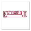 Pre-Inked Message Stamp With Blank Date Box, Entered, 1.63" X 0.38", Red Ink