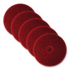 Low-Speed Buffer Floor Pads 5100, 12" Diameter, Red, 5/Carton