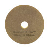 Clean And Shine Pad, 15" Diameter, Brown, 5/Carton
