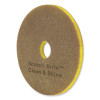 Clean And Shine Pad, 18" Diameter, Brown/Yellow, 5/Carton