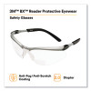 Bx Molded-In Diopter Safety Glasses, 2.0+ Diopter, Silver/Black Half Frame, Clear Dual Lens