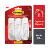 Large Utility Hooks, Plastic, White, Supports 5 Lb, 3/Pack