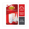 Spring Hook, Plastic, White, 0.25 Lb Capacity, 1 Hook And 2 Strips/Pack