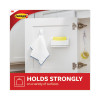 Spring Hook, Plastic, White, 0.25 Lb Capacity, 1 Hook And 2 Strips/Pack