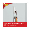 General Purpose Wire Hooks, Medium, Metal, White, 3 Lb Capacity, 2 Hooks And 4 Strips/Pack