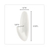 Designer Hooks, Medium, Plastic, White, 3 Lb Capacity, 13 Hooks And 16 Strips/Pack