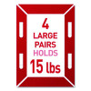 Bath Picture Hanging Strip Pairs, Holds Up To 4 Lb, Large: 0.75" x 3.65", White, 4/Pack