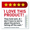 Bath Picture Hanging Strip Pairs, Holds Up To 4 Lb, Large: 0.75" x 3.65", White, 4/Pack