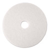 Ultra High-Speed Natural Blend Floor Burnishing Pads 3300, 19" Diameter, White, 5/Carton