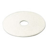 Ultra High-Speed Natural Blend Floor Burnishing Pads 3300, 19" Diameter, White, 5/Carton