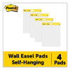 Self-Stick Wall Pad, Unruled, (20) White 20 x 23 Sheets, 4/Carton